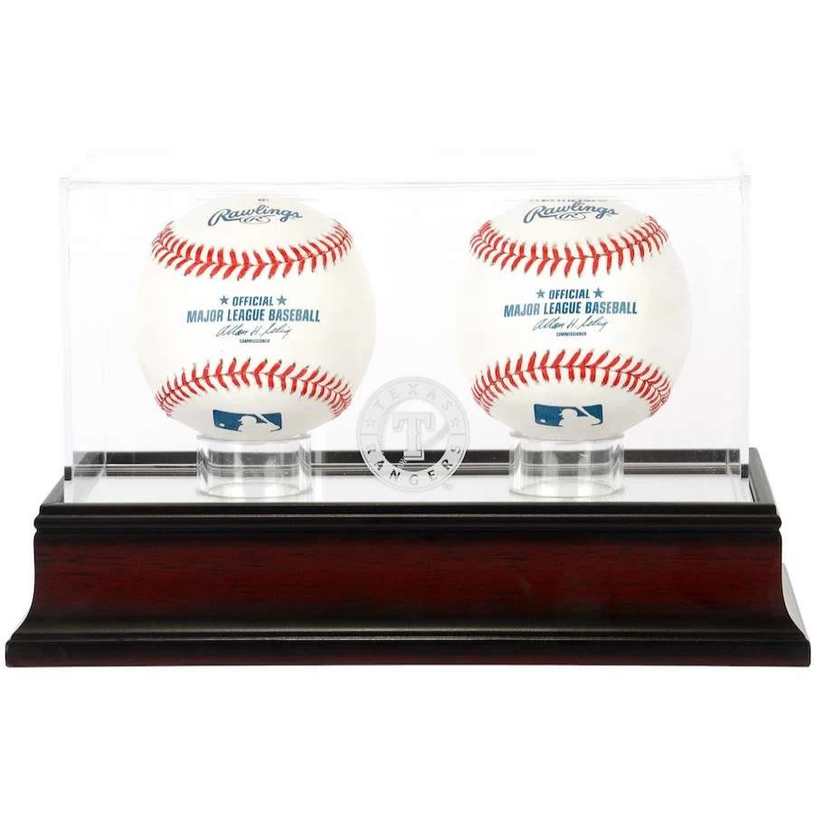 Collectibles & Memorabilia * | Texas Rangers Fanatics Authentic Mahogany 2-Baseball Display Case