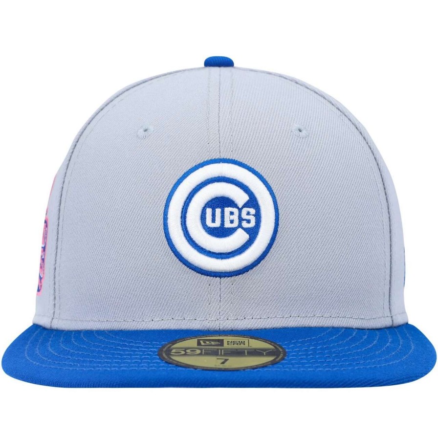 Team * | Men'S Chicago Cubs New Era Gray/Blue Dolphin 59Fifty Fitted Hat