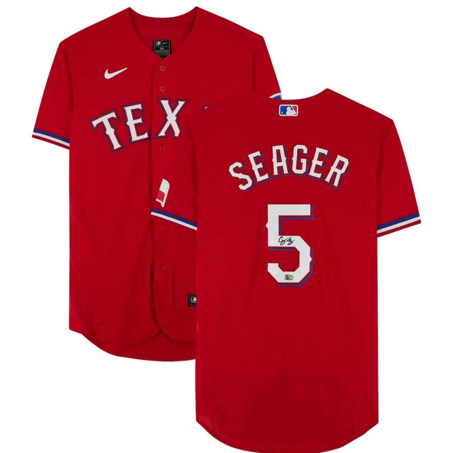 Collectibles & Memorabilia * | Autographed Texas Rangers Corey Seager Fanatics Authentic Red Nike Authentic Jersey