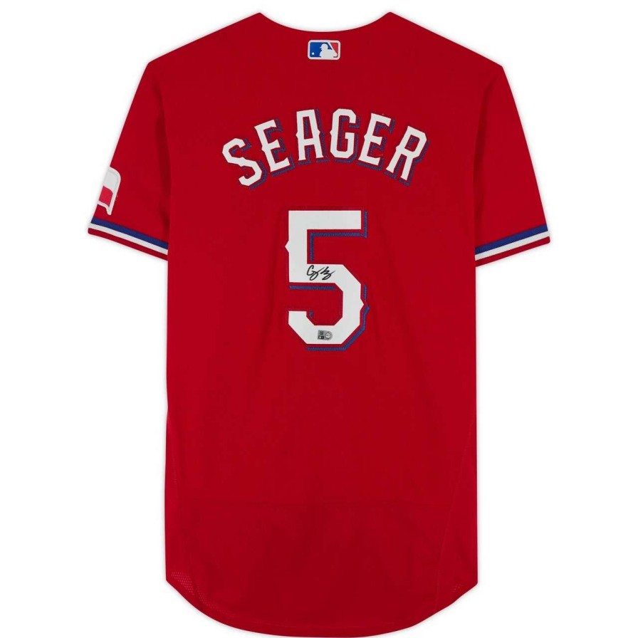 Collectibles & Memorabilia * | Autographed Texas Rangers Corey Seager Fanatics Authentic Red Nike Authentic Jersey