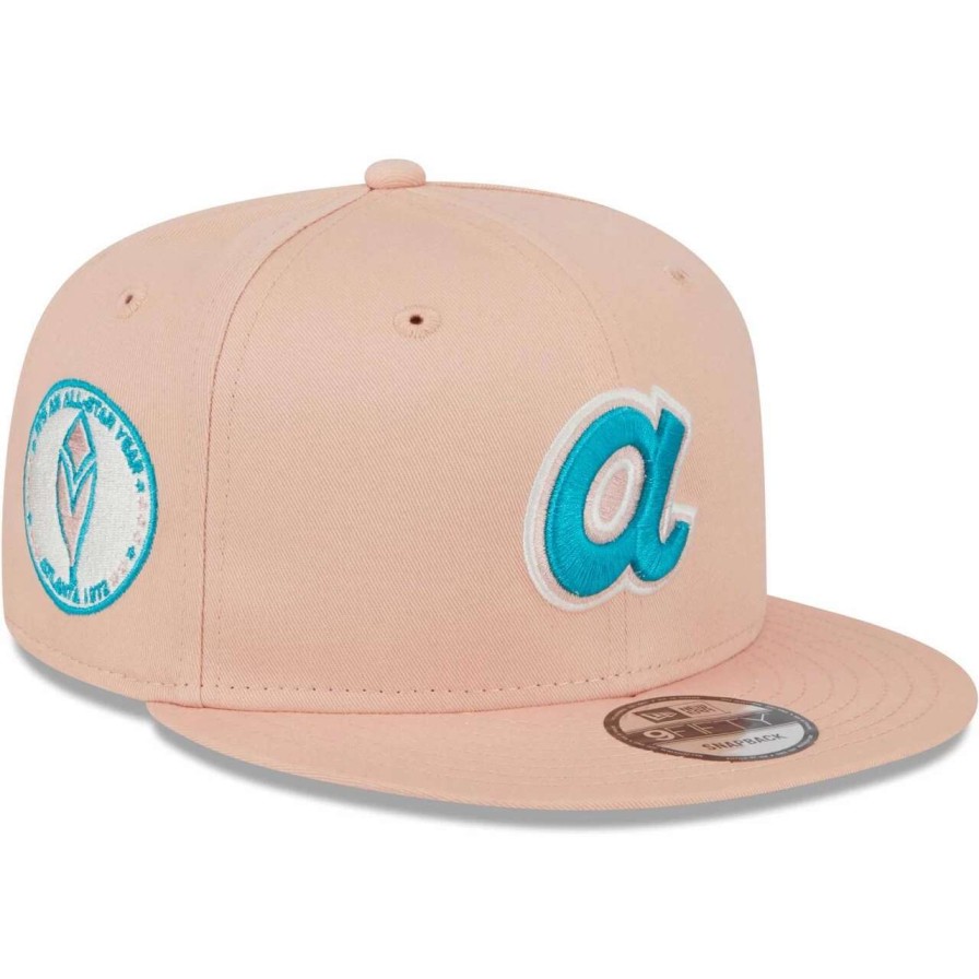 Team * | Men'S Atlanta Braves New Era Pink Sky Aqua Undervisor 9Fifty Snapback Hat