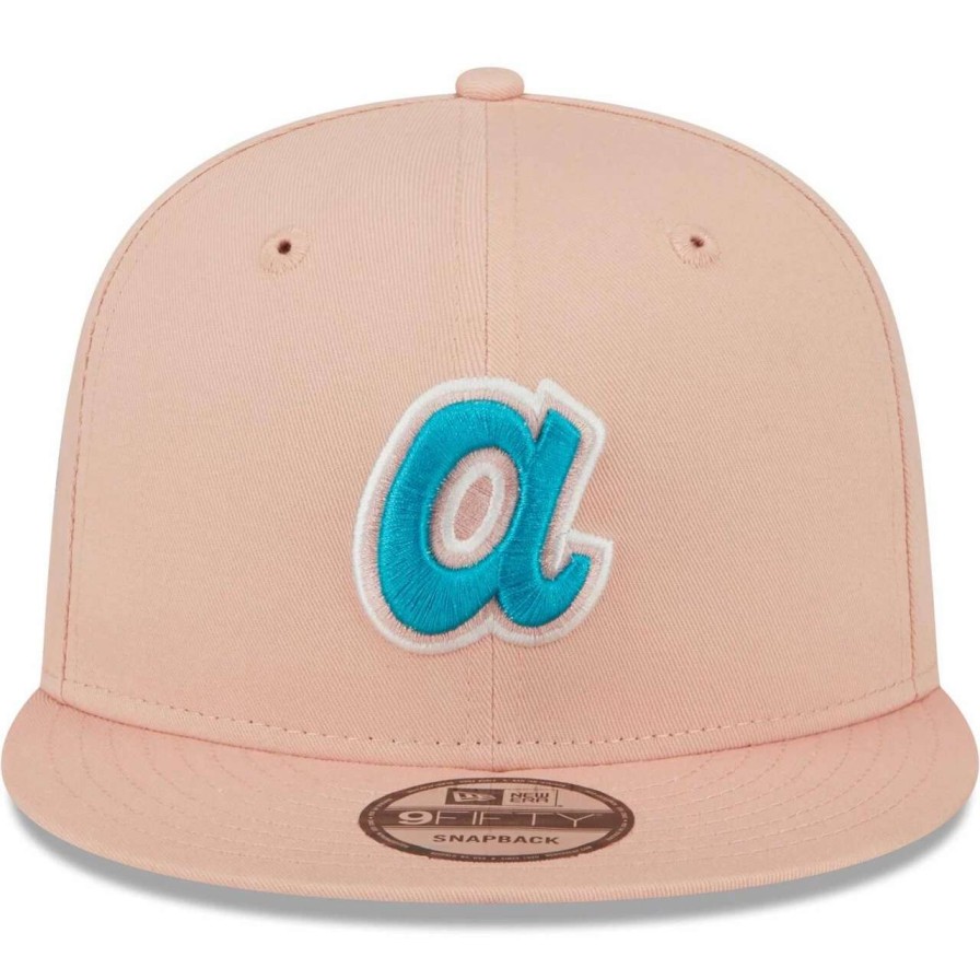 Team * | Men'S Atlanta Braves New Era Pink Sky Aqua Undervisor 9Fifty Snapback Hat