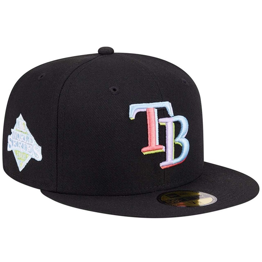 Team * | Men'S Tampa Bay Rays New Era Black Multi-Color Pack 59Fifty Fitted Hat