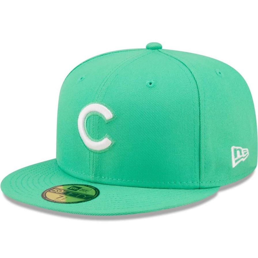 Team * | Men'S Chicago Cubs New Era Green Logo 59Fifty Fitted Hat