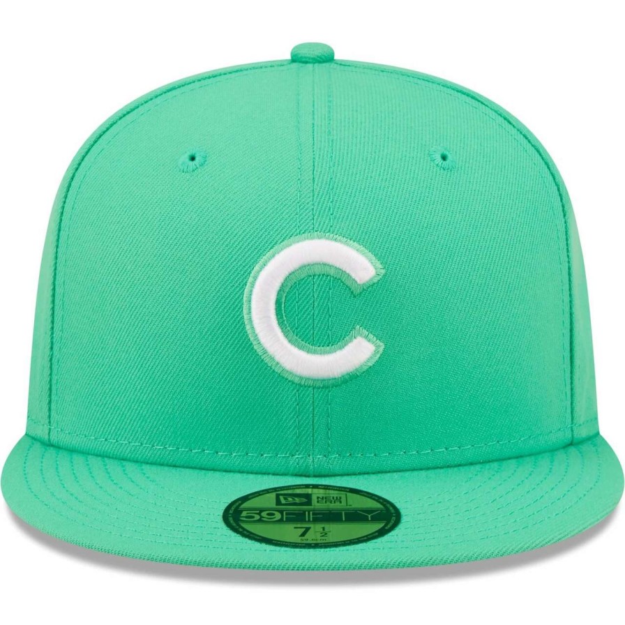 Team * | Men'S Chicago Cubs New Era Green Logo 59Fifty Fitted Hat