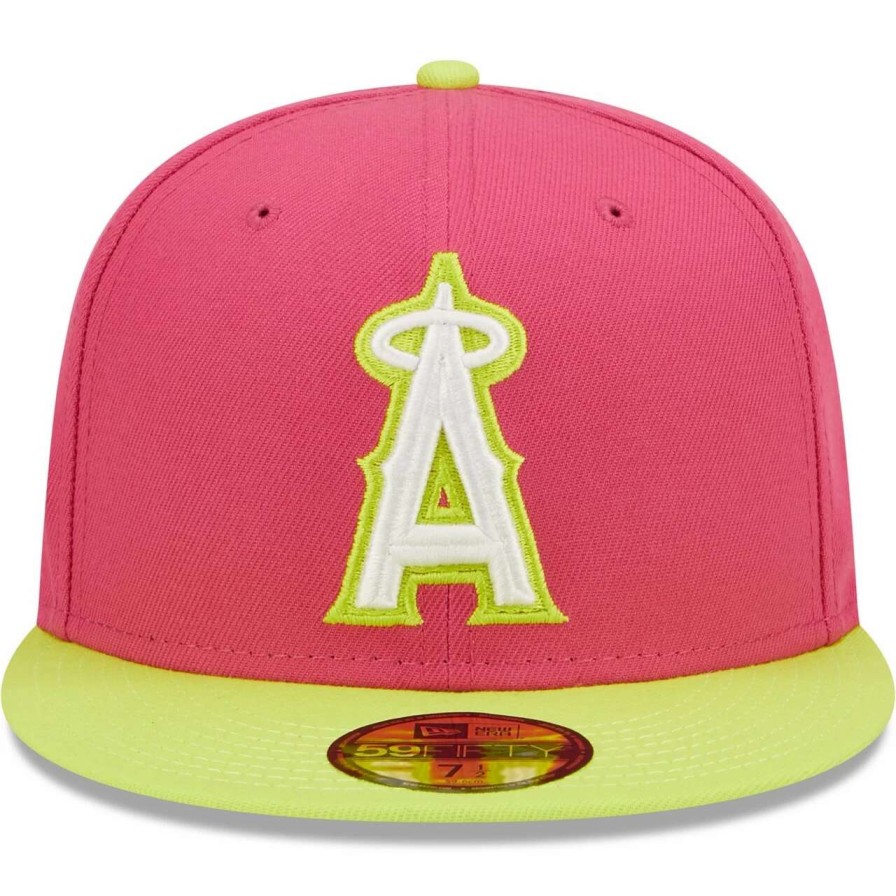 Team * | Men'S Los Angeles Angels New Era Pink 2002 World Series Champions Beetroot Cyber 59Fifty Fitted Hat