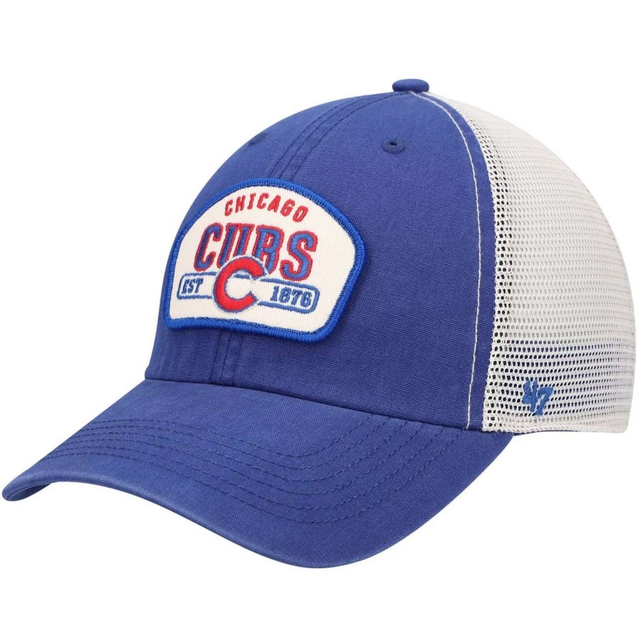 Team * | Men'S Chicago Cubs '47 Royal Penwald Clean Up Trucker Snapback Hat