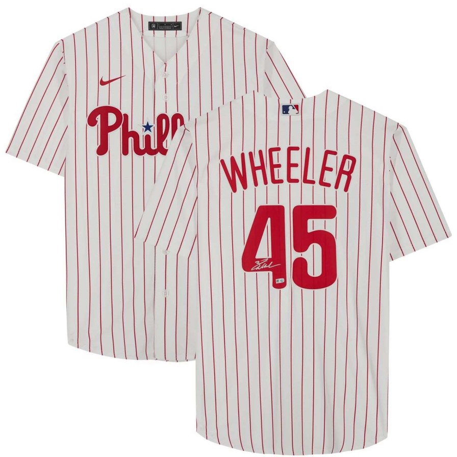 Collectibles & Memorabilia * | Autographed Philadelphia Phillies Zack Wheeler Fanatics Authentic White Nike Authentic Jersey