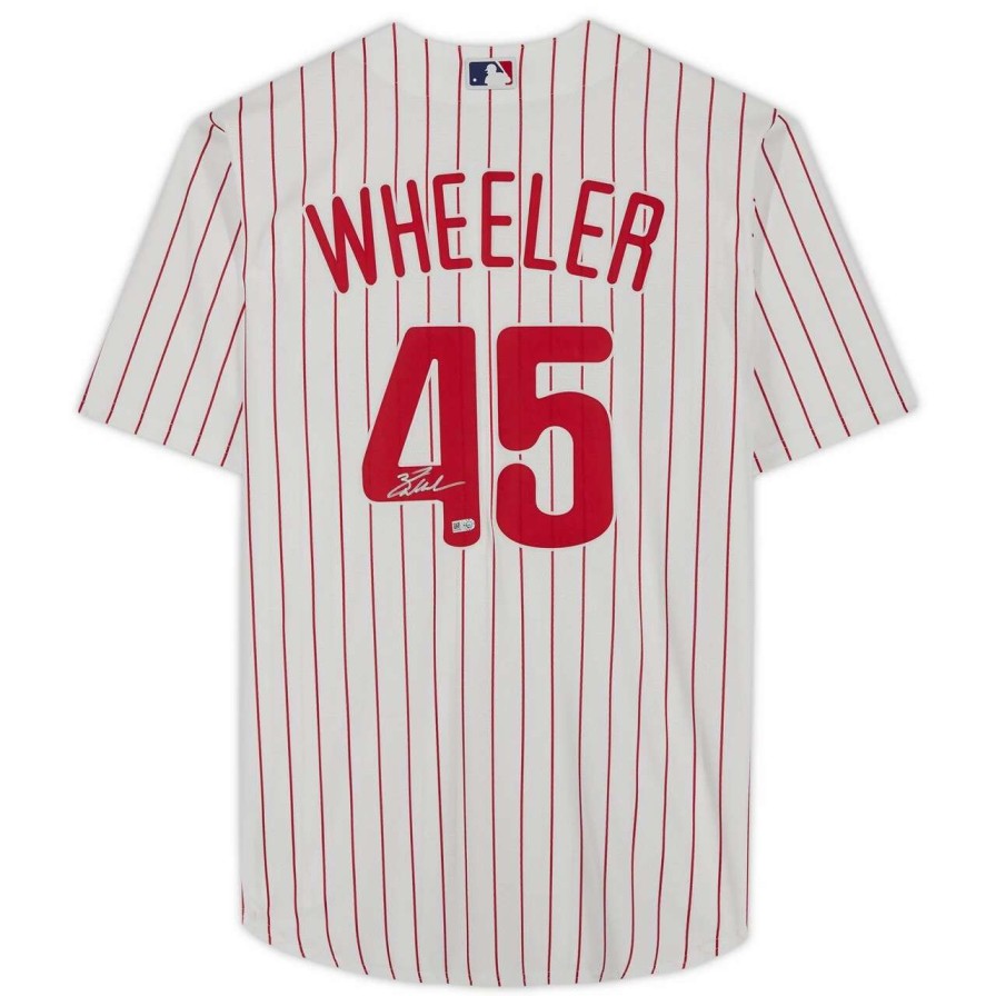 Collectibles & Memorabilia * | Autographed Philadelphia Phillies Zack Wheeler Fanatics Authentic White Nike Authentic Jersey