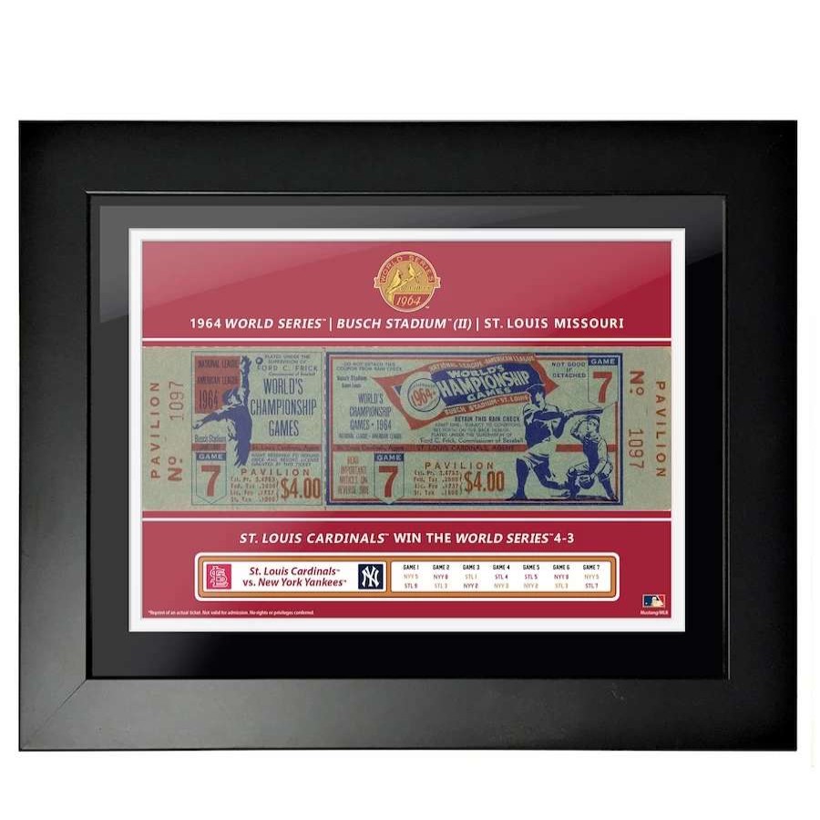 Collectibles & Memorabilia * | Mustang St. Louis Cardinals 1964 World Series 18" X 14" Framed Ticket