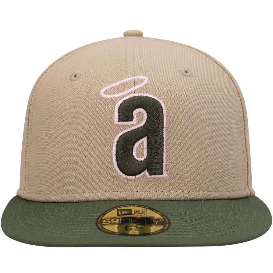 Team * | Men'S California Angels New Era Khaki/Olive Pink Undervisor 59Fifty Fitted Hat