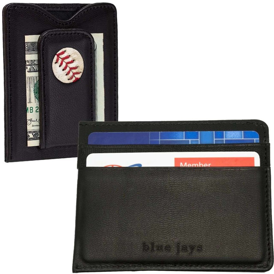 Collectibles & Memorabilia * | Men'S Toronto Blue Jays Tokens & Icons Black Game-Used Baseball Wallet