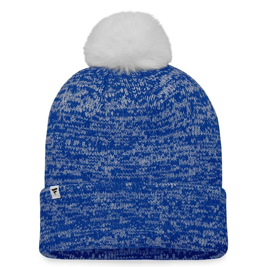 Team * | Women'S New York Mets Fanatics Branded Royal/White Iconic Cuffed Knit Hat With Pom