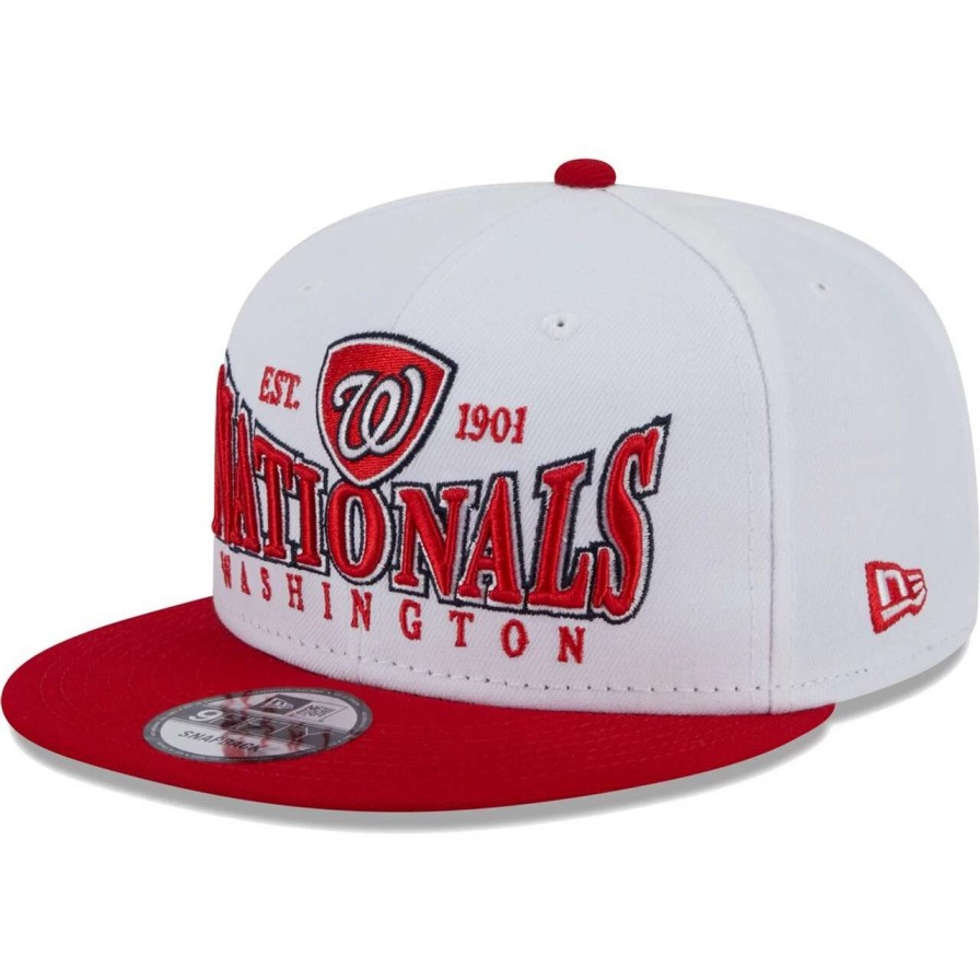 Team * | Men'S Washington Nationals New Era White/Red Crest 9Fifty Snapback Hat