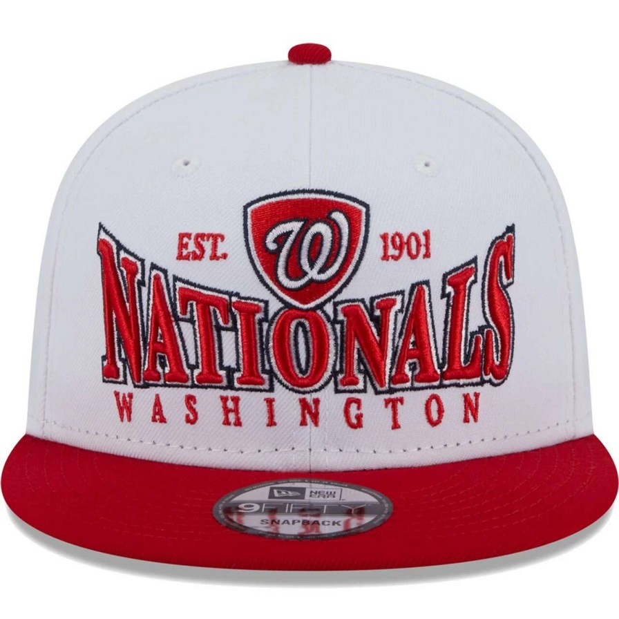 Team * | Men'S Washington Nationals New Era White/Red Crest 9Fifty Snapback Hat