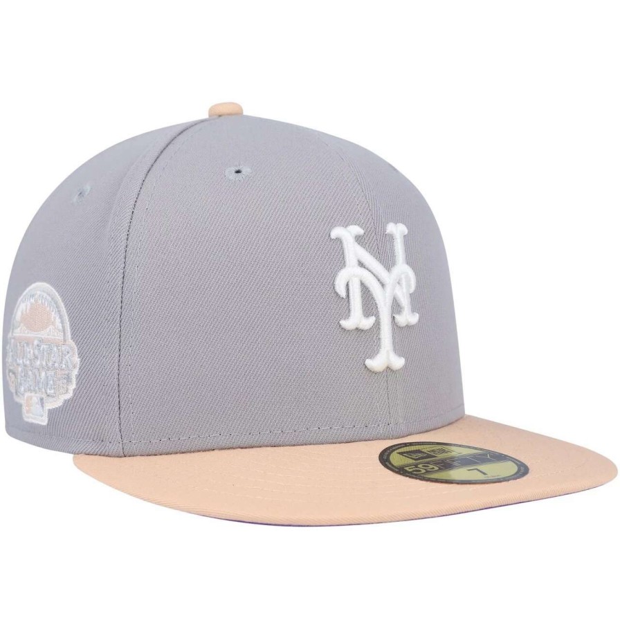 Team * | Men'S New York Mets New Era Gray/Peach 2013 Mlb All-Star Game Purple Undervisor 59Fifty Fitted Hat