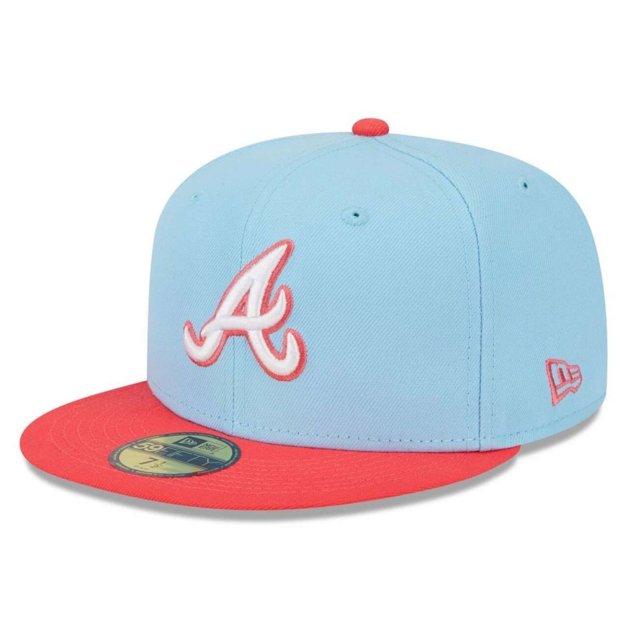 Team * | Men'S Atlanta Braves New Era Light Blue/Red Spring Color Two-Tone 59Fifty Fitted Hat