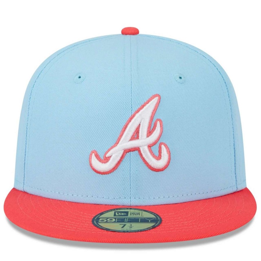 Team * | Men'S Atlanta Braves New Era Light Blue/Red Spring Color Two-Tone 59Fifty Fitted Hat