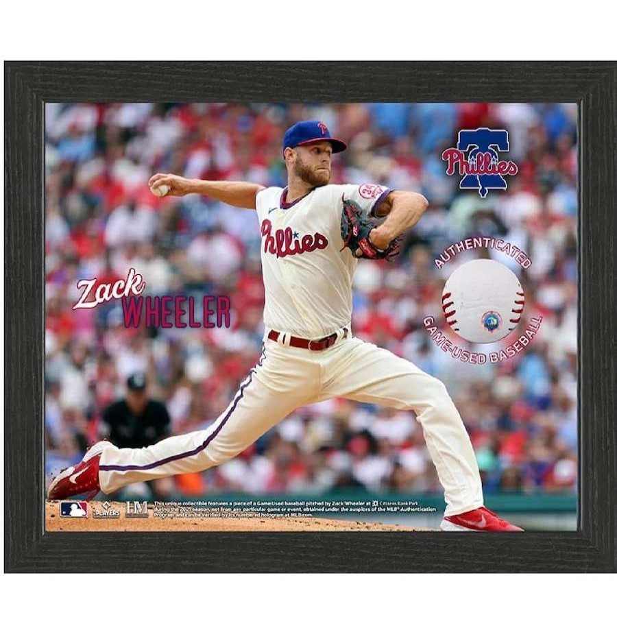 Collectibles & Memorabilia * | Philadelphia Phillies Zack Wheeler Game-Used Ball Swatch 9" X 11" Frame