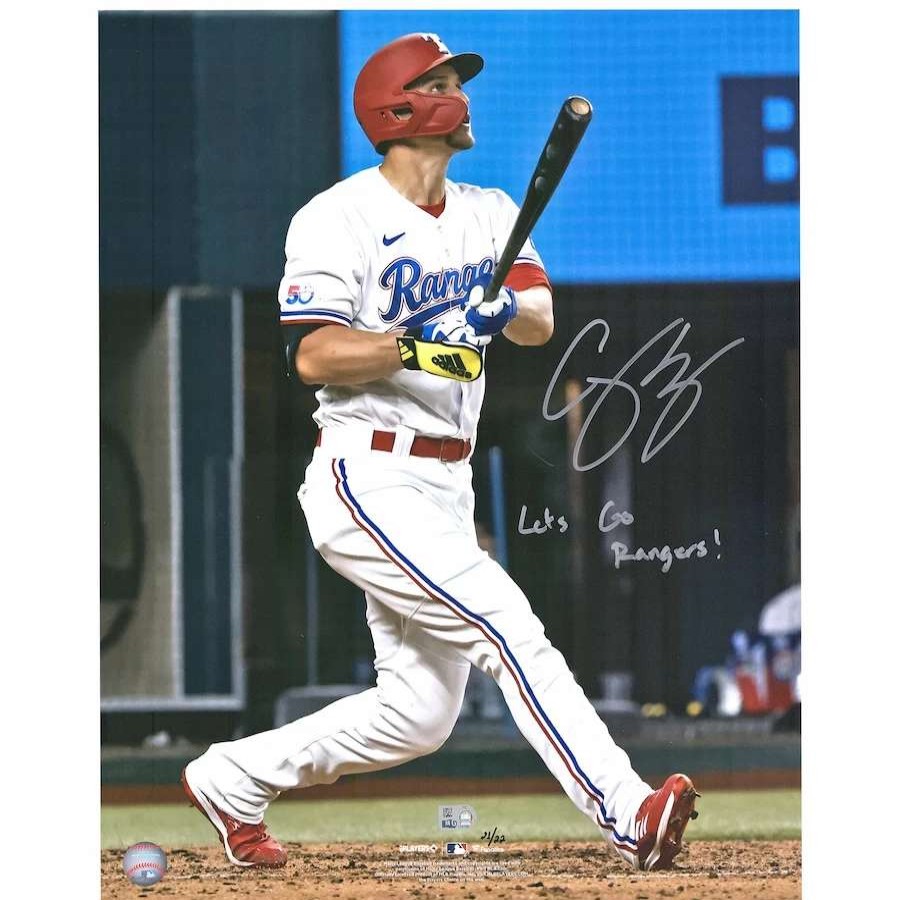 Collectibles & Memorabilia * | Autographed Texas Rangers Corey Seager Fanatics Authentic 16 X 20 Hitting Photograph With "Let'S Go Rangers!" Inscription Limited Edition Of 22