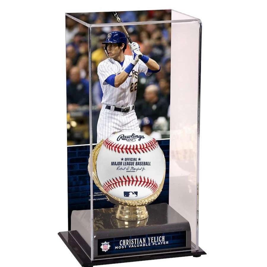 Collectibles & Memorabilia * | Milwaukee Brewers Christian Yelich Fanatics Authentic 2018 Nl Mvp Gold Glove Display Case With Image