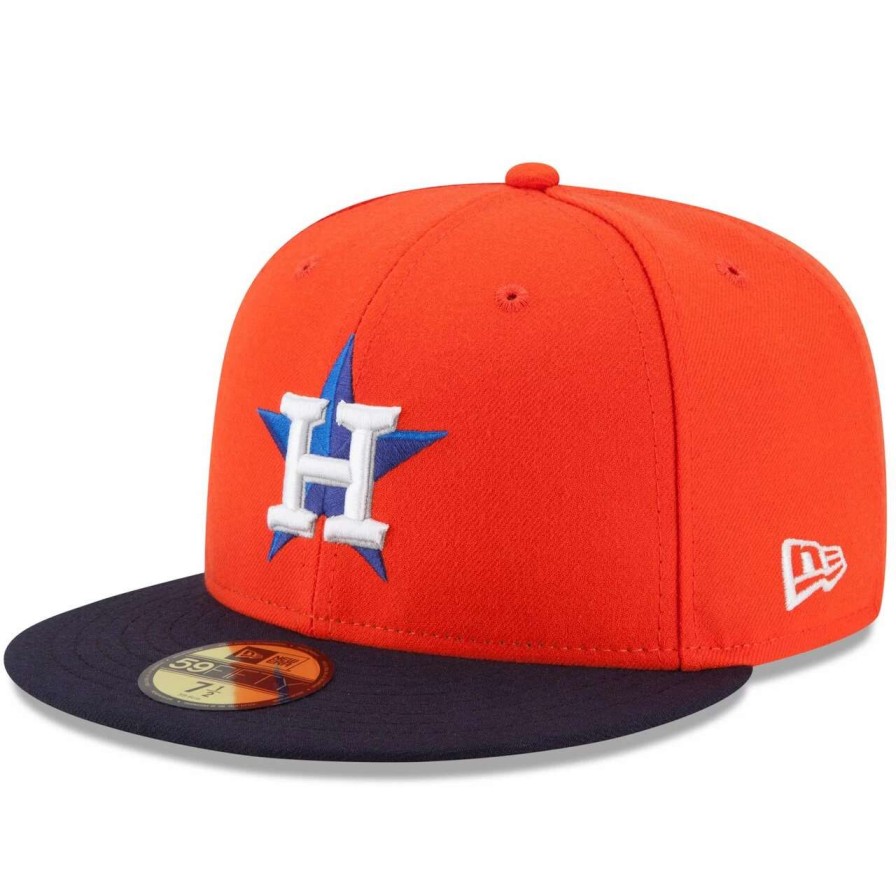 Team * | Men'S Houston Astros New Era Orange/Navy Alternate Authentic Collection On-Field 59Fifty Fitted Hat