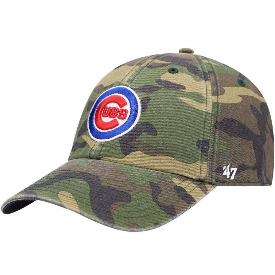 Team * | Men'S Chicago Cubs '47 Camo Team Clean Up Adjustable Hat