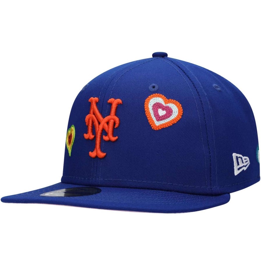 Team * | Men'S New York Mets New Era Royal Chain Stitch Heart 59Fifty Fitted Hat