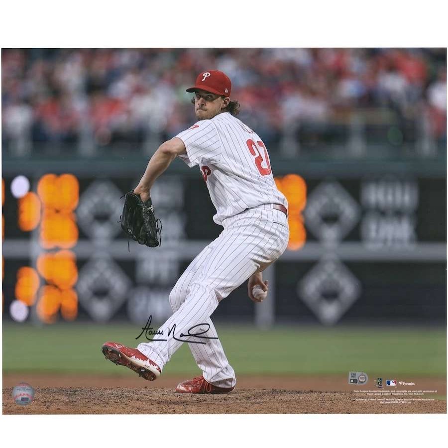 Collectibles & Memorabilia * | Autographed Philadelphia Phillies Aaron Nola Fanatics Authentic 16 X 20 Pitching Photograph