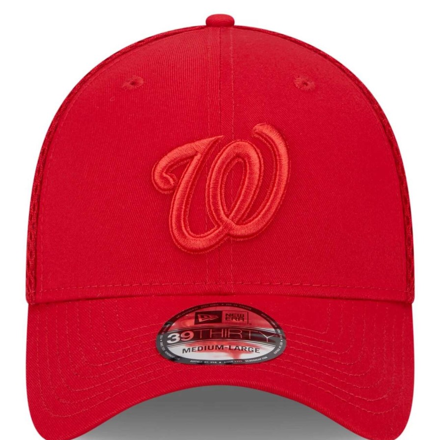 Team * | Men'S Washington Nationals New Era Red Tonal Team Neo 39Thirty Flex Hat