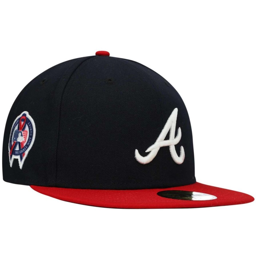 Team * | Men'S Atlanta Braves New Era Navy 9/11 Memorial Side Patch 59Fifty Fitted Hat