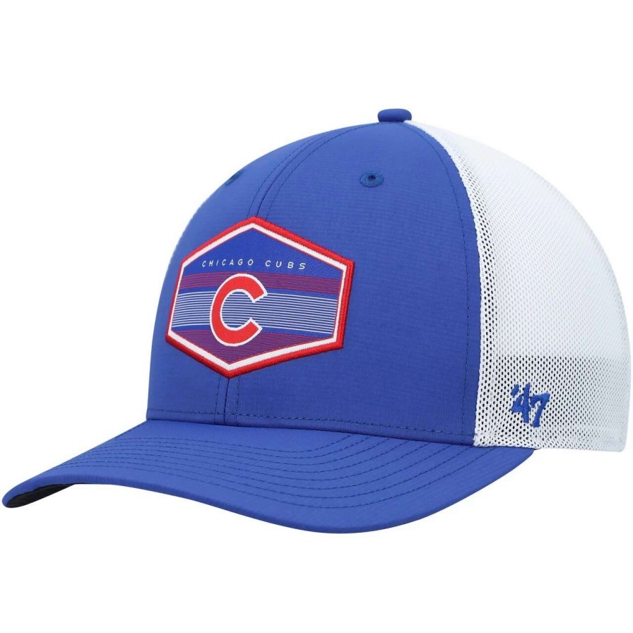 Team * | Men'S Chicago Cubs '47 Royal/White Burgess Trucker Snapback Hat