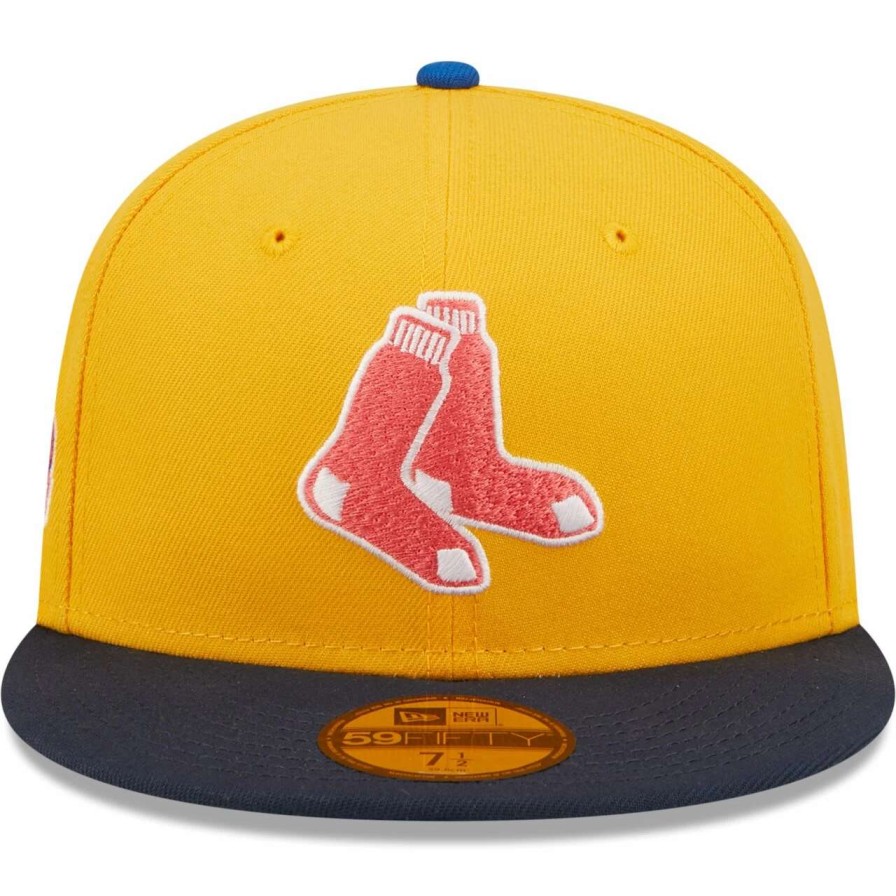 Team * | Men'S Boston Red Sox New Era Gold/Azure 2004 World Series Undervisor 59Fifty Fitted Hat