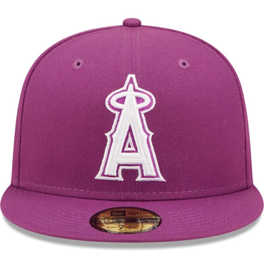 Team * | Men'S Los Angeles Angels New Era Grape Logo 59Fifty Fitted Hat