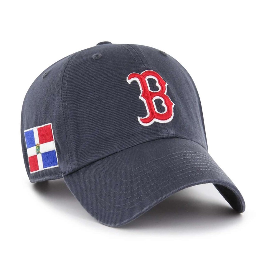 Team * | Boston Red Sox '47 Dominican Republic Flag Primary Team Logo Side Hit Clean Up Adjustable Cap Navy