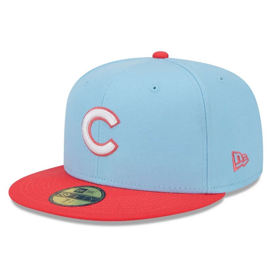 Team * | Men'S Chicago Cubs New Era Light Blue/Red Spring Color Two-Tone 59Fifty Fitted Hat