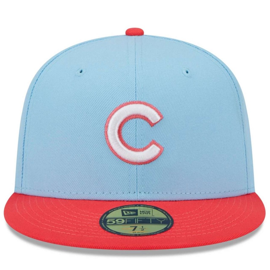 Team * | Men'S Chicago Cubs New Era Light Blue/Red Spring Color Two-Tone 59Fifty Fitted Hat