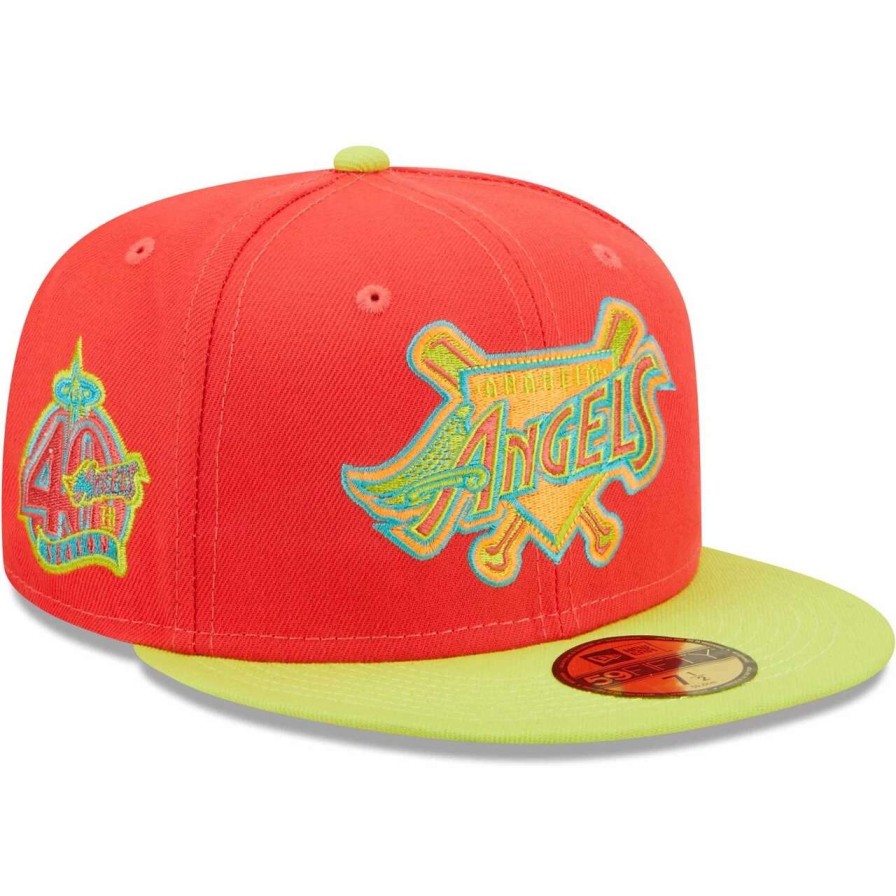 Team * | Men'S Los Angeles Angels New Era Red/Neon Green Lava Highlighter Combo 59Fifty Fitted Hat