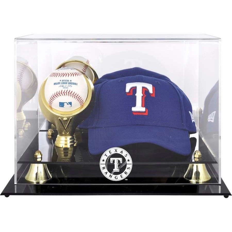 Collectibles & Memorabilia * | Texas Rangers Fanatics Authentic Acrylic Cap And Baseball Logo Display Case