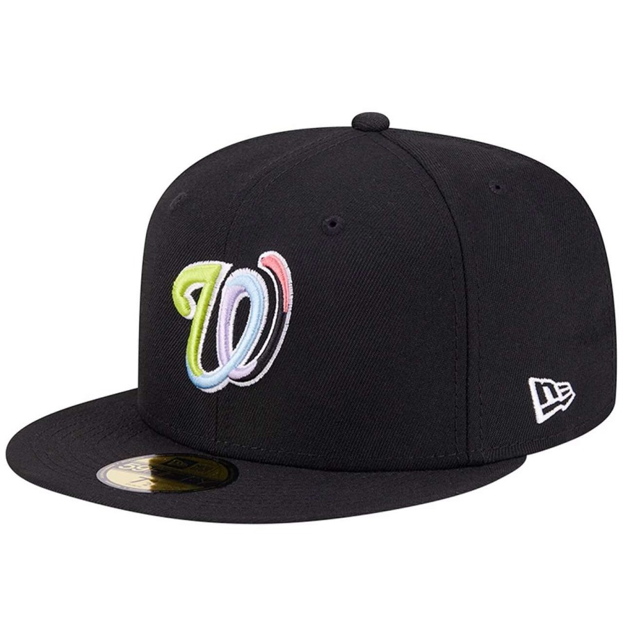 Team * | Men'S Washington Nationals New Era Black Multi-Color Pack 59Fifty Fitted Hat