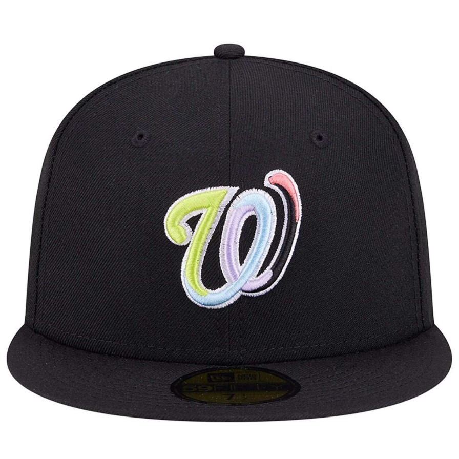 Team * | Men'S Washington Nationals New Era Black Multi-Color Pack 59Fifty Fitted Hat