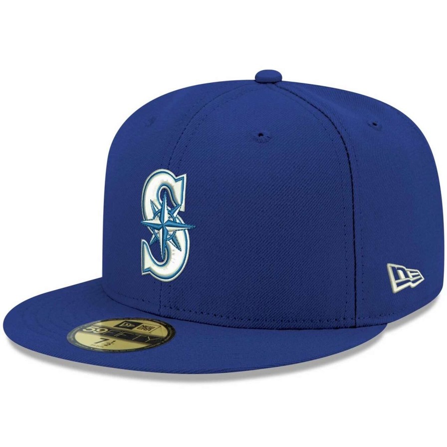 Team * | Men'S Seattle Mariners New Era Royal White Logo 59Fifty Fitted Hat