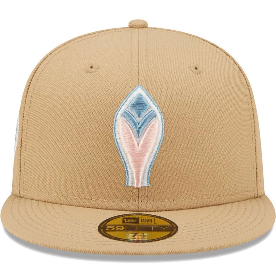 Team * | Men'S Atlanta Braves New Era Tan 1972 Mlb All-Star Game Sky Blue Undervisor 59Fifty Fitted Hat