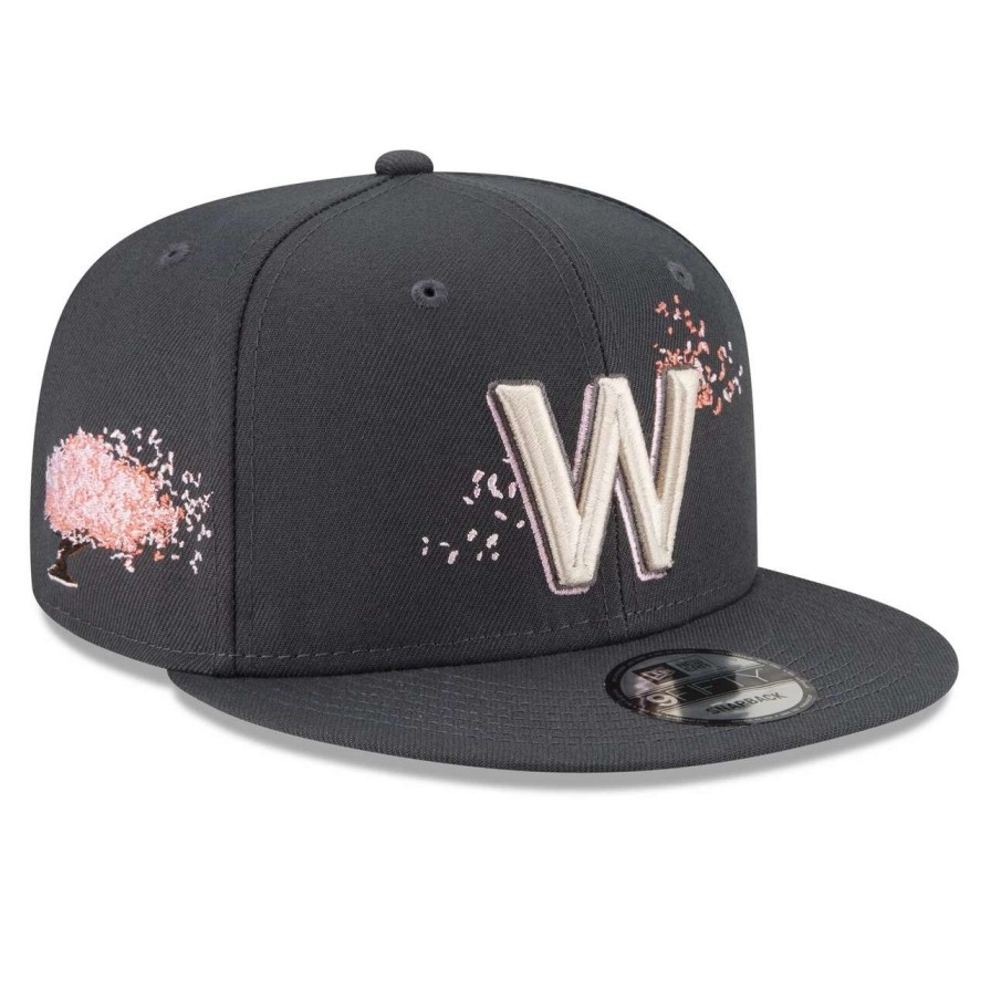 Team * | Men'S Washington Nationals New Era Graphite 2022 City Connect 9Fifty Snapback Adjustable Hat