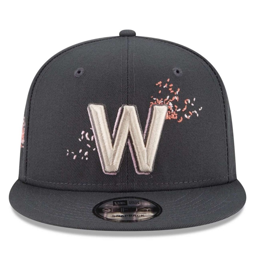 Team * | Men'S Washington Nationals New Era Graphite 2022 City Connect 9Fifty Snapback Adjustable Hat