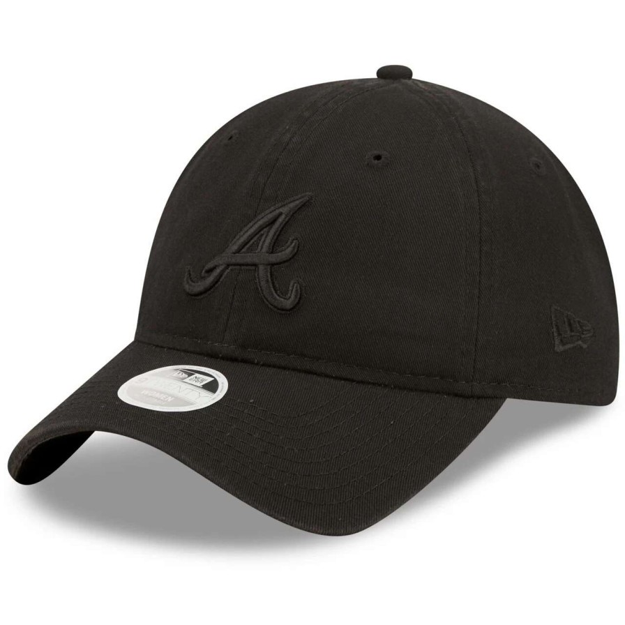 Team * | Women'S Atlanta Braves New Era Black On Black Core Classic Ii 9Twenty Adjustable Hat