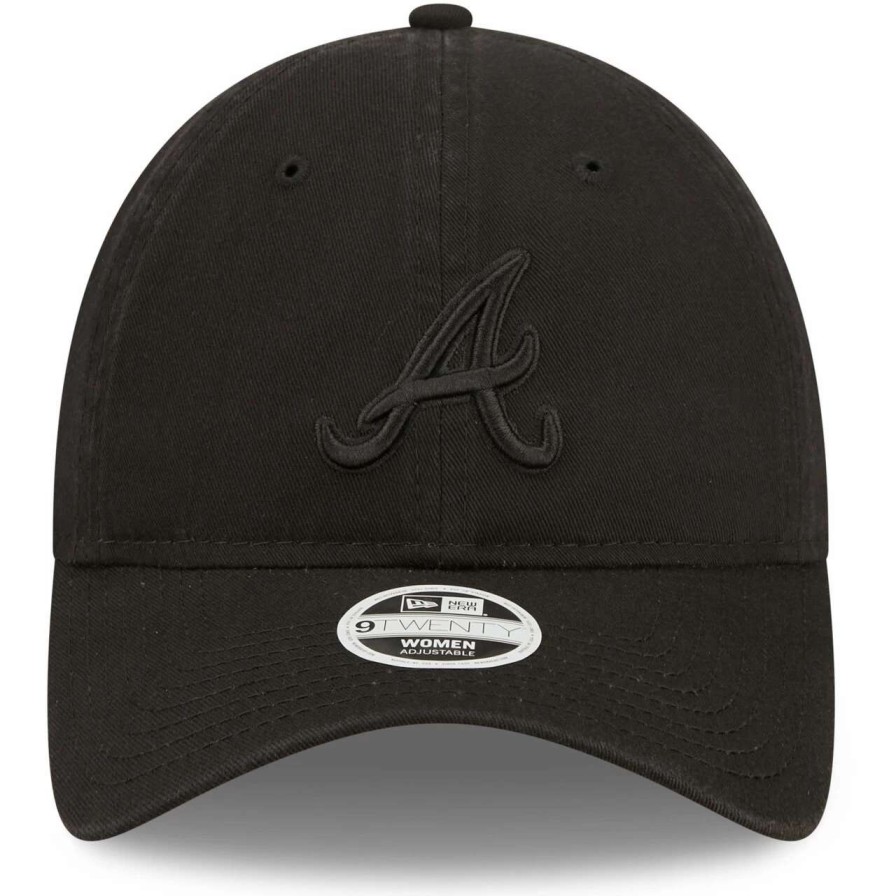 Team * | Women'S Atlanta Braves New Era Black On Black Core Classic Ii 9Twenty Adjustable Hat