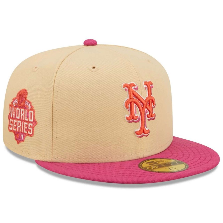 Team * | Men'S New York Mets New Era Orange/Pink 2015 World Series Mango Passion 59Fifty Fitted Hat