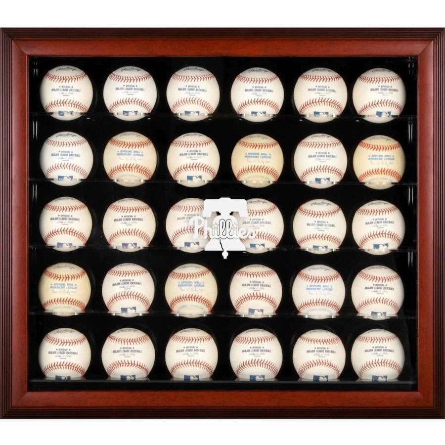 Collectibles & Memorabilia * | Philadelphia Phillies Fanatics Authentic 2019 Logo Mahogany Framed 30-Ball Display Case