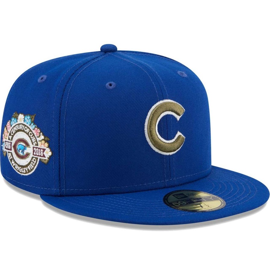 Team * | Men'S Chicago Cubs New Era Royal 100Th Anniversary Spring Training Botanical 59Fifty Fitted Hat